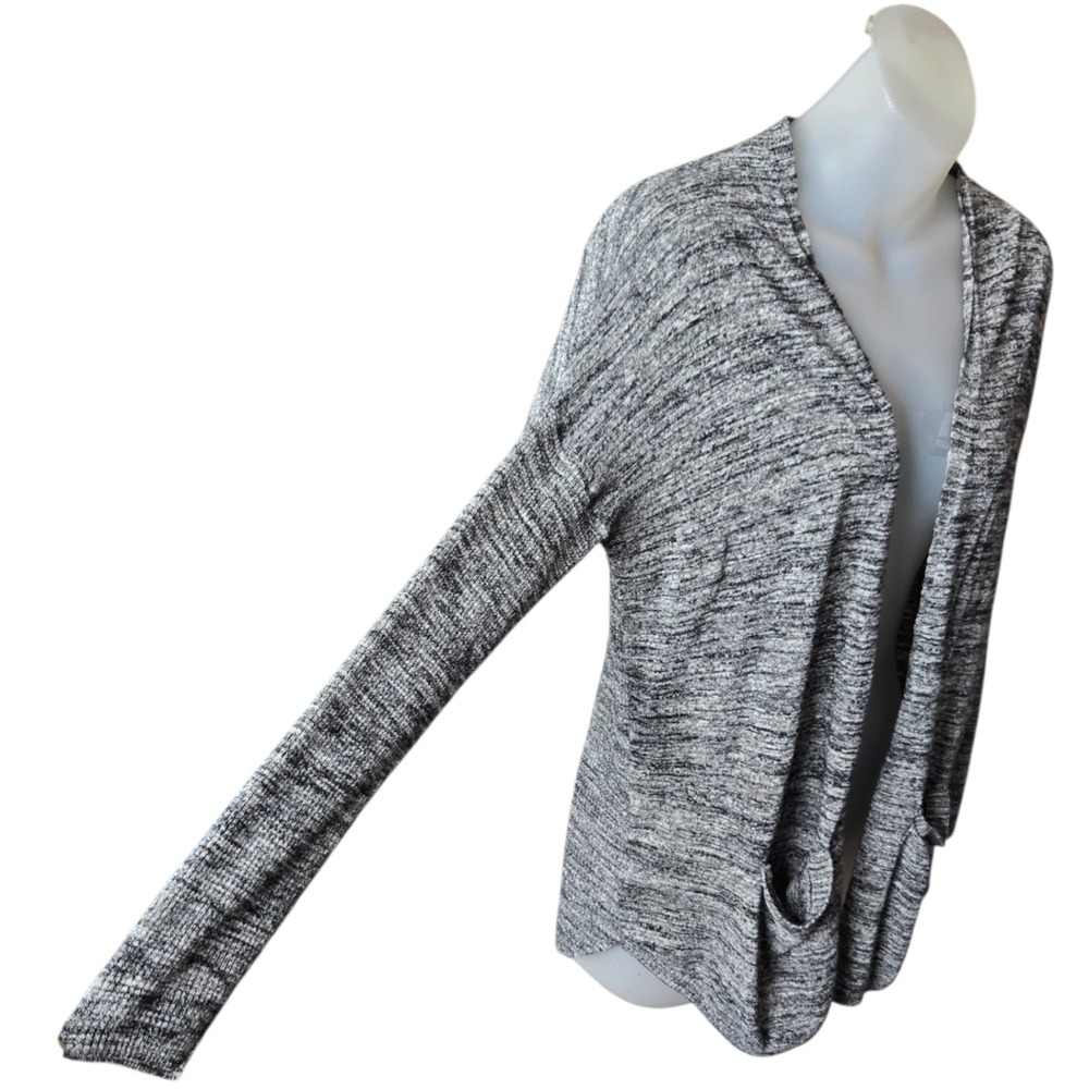 LOFT Womens Open Front Cardigan Petite Small Preppy Heathered‎ Pocket Academia - Picture 4 of 8